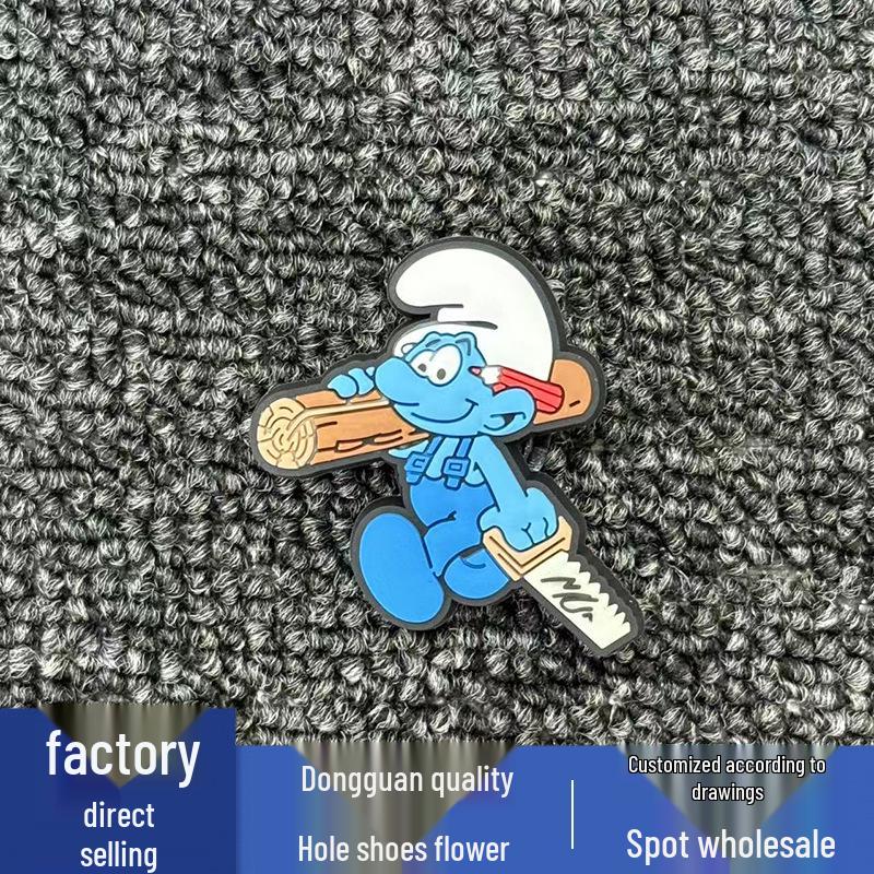 Smurf Style PVC Shoe Flower Buckle Decoration