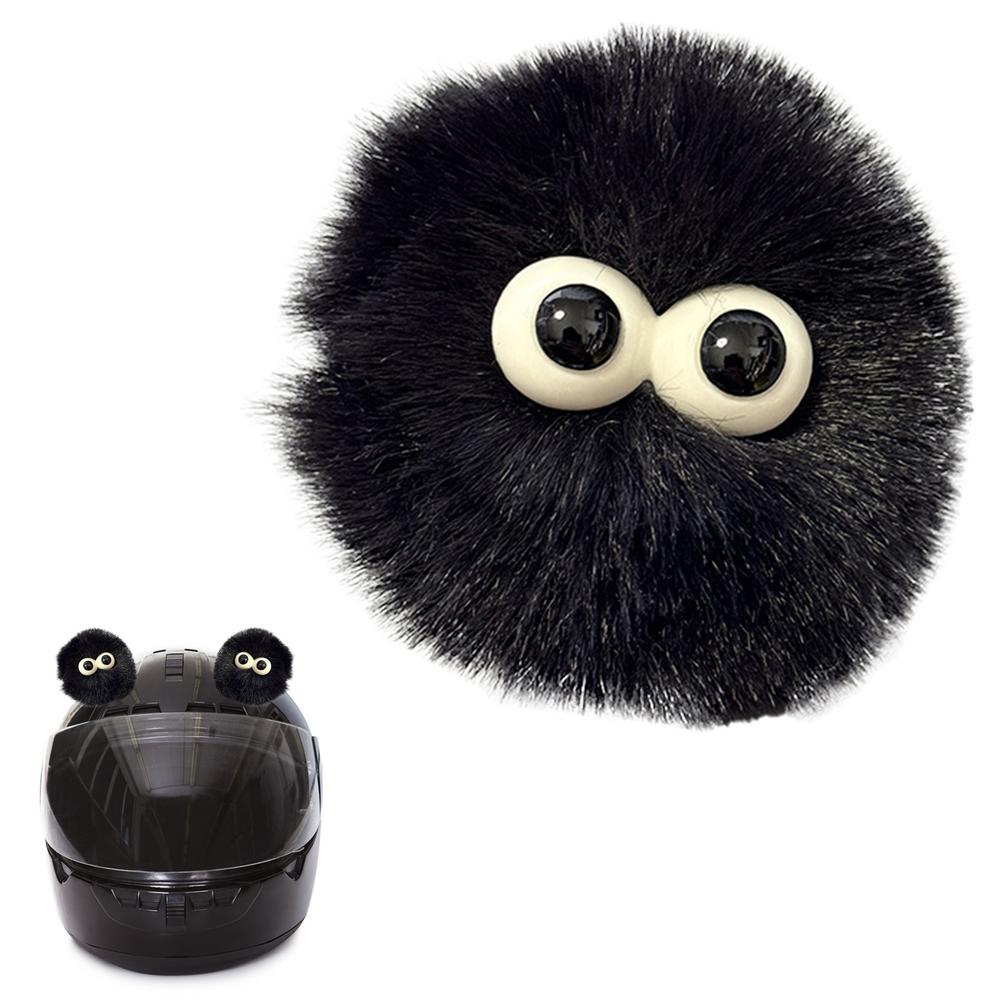 Decoration For Hard Hat 2pcs Creative Big Eyes Plush For Hardhat Round Ear Headgear Decorations Head Doll Decoration For