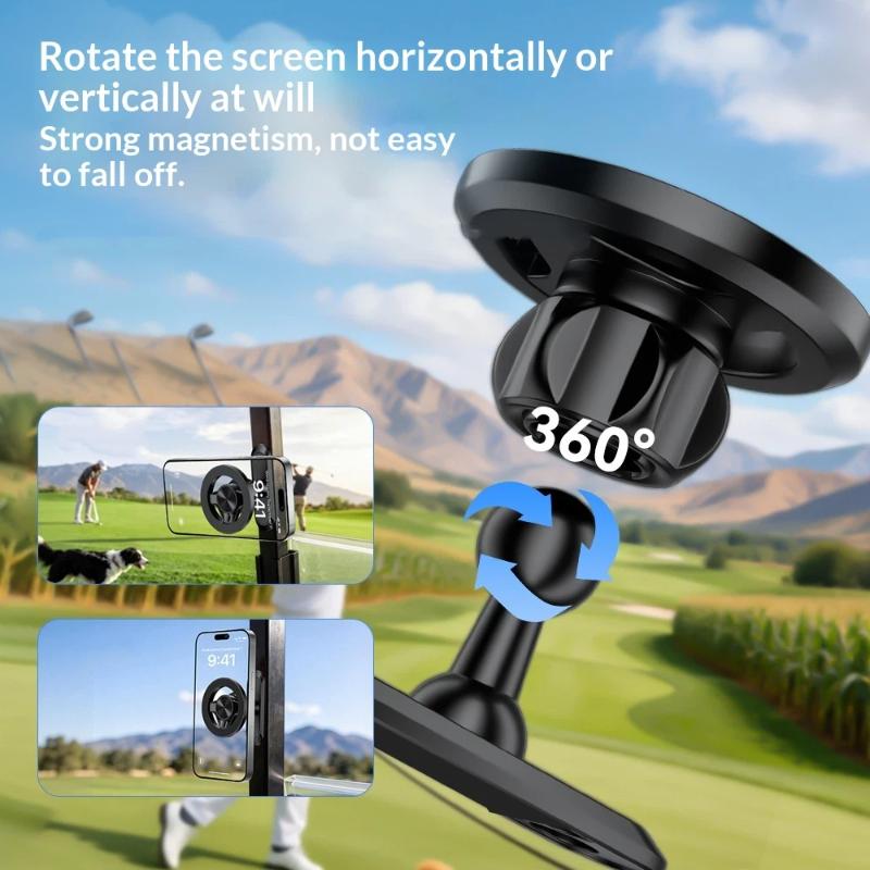 Dual Strong Magnetic Phone Holder For Car, 360° Adjustable Metal Stand For , For Golf Cart, Gym, Treadmill