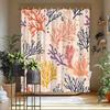 1pc Whimsical Coral Seaweed Shower Curtain - Vibrant Underwater Design, Polyester, Easy to Clean