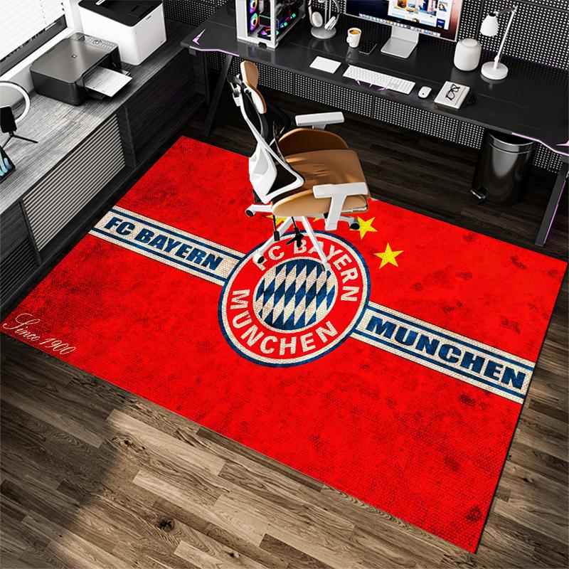 1Pc Football Team Cartoon Print Carpet High Quality Comfortable for All Seasons, Home Decor