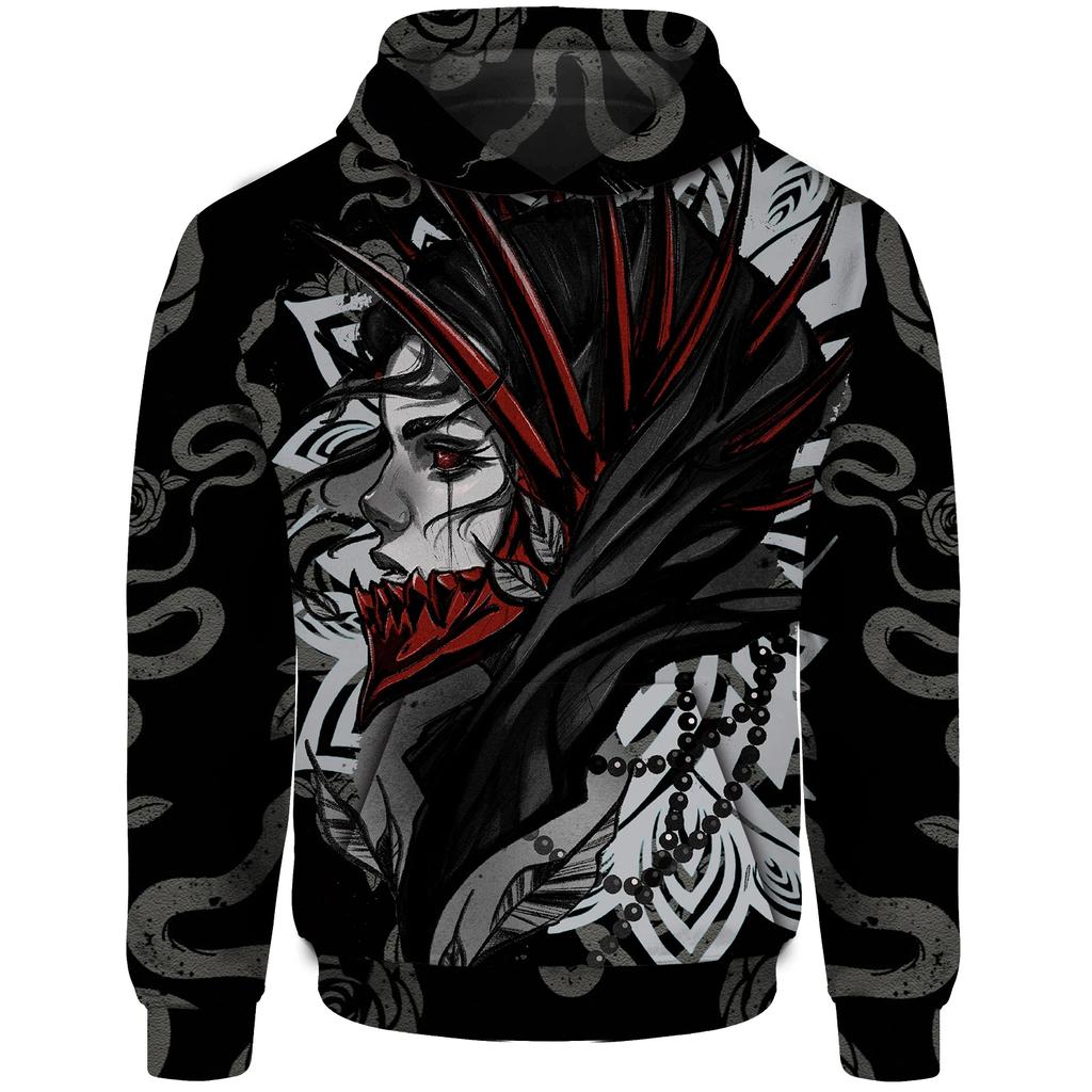Scary Skeleton Demon 3D Printed Men's Hoodie Fashion Casual Hip Hop Style Oversized Sports Four Seasons Neutral Sweatshirt