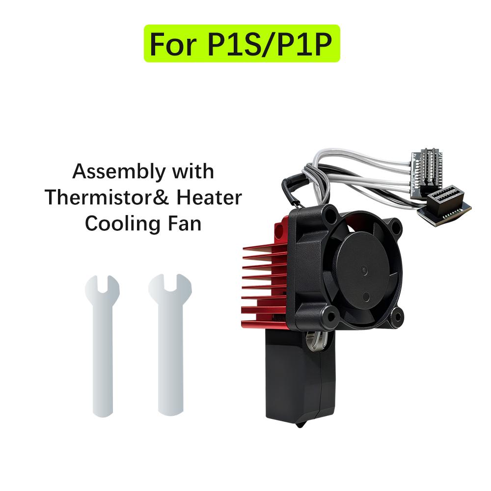 Für Bambu Lab P1S Hotend Komplette Baugruppe Upgrade Gehärteter Stahl Extruder-Kit Für X1 X1C P1P P1S Lüfterdüse X1 Carbon Hot End