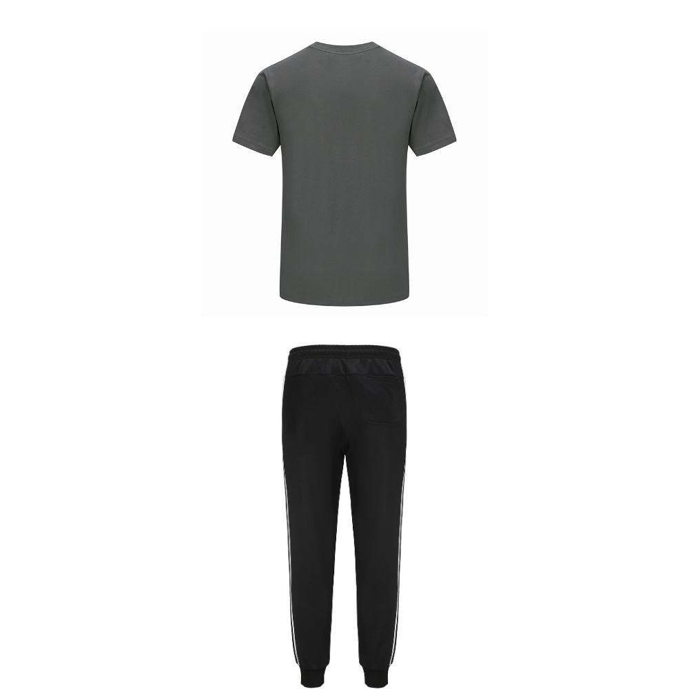 Adidas Taekwondo Round Neck Pullover Breathable Short Sleeve T-Shirt Striped Fashion Long Pants Casual Sports Set ADICLTS24CTK-GFC+TR30P1T-BW
