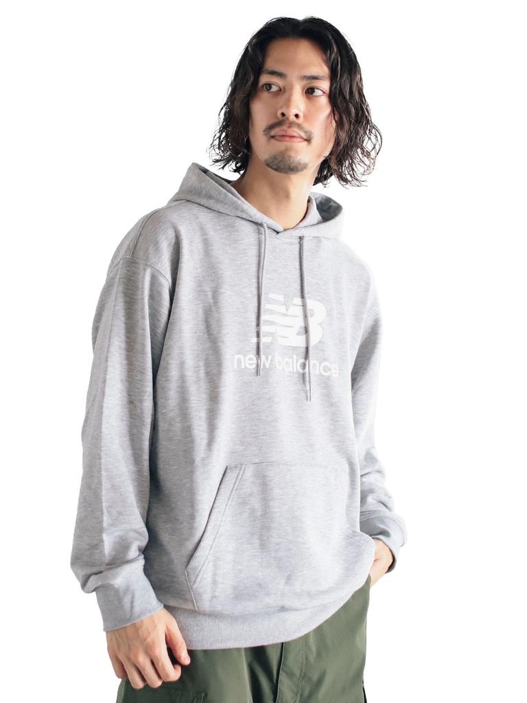 B.:MING LIFE STORE by BEAMS New Balance Logo Sweat-Parka, Herren, Grau, Größe S (92130414424)