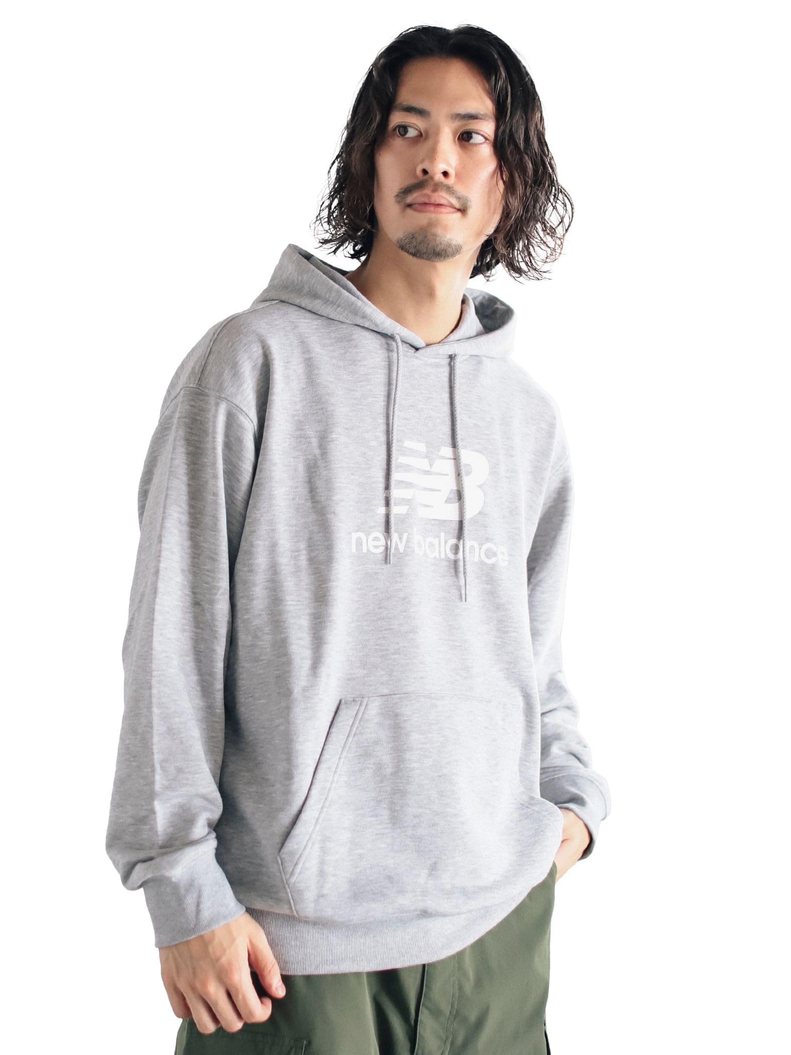 

B:MING LIFE STORE by BEAMS New Balance Logo Sweat Parka, Men s, Gray, Size S (92130414424)