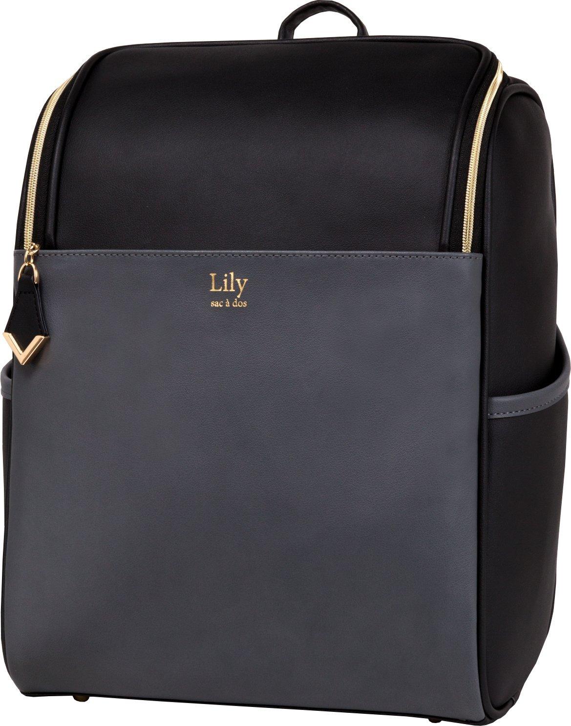 

NATURAL design Rucksack Backpack Adult School Bag Stylish Leather Lily Black x Gray 400 x 280 x 150 mm Women s (including handle)