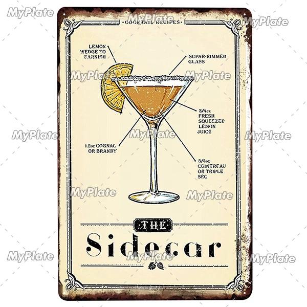 Cocktail Shots6 Metal Sign Vintage Plaque Beer Tin Sign Plate Wall Decor For Bar Pub Man Cave Bloody Poster Custom
