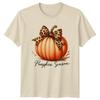 Pumpkin Season Unisexs TShirt Leopard Print Autumn Seasonal Gift For Her