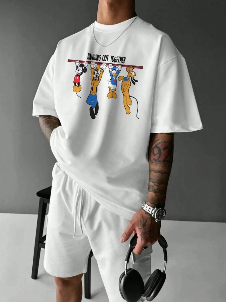 Hot Sale Disney Cartoon Castle Co Branded Printed T-shirt 2026 Men Women Summer New Harajuku Streetwear Fashion Large Loose Casual Short Sleeve Top