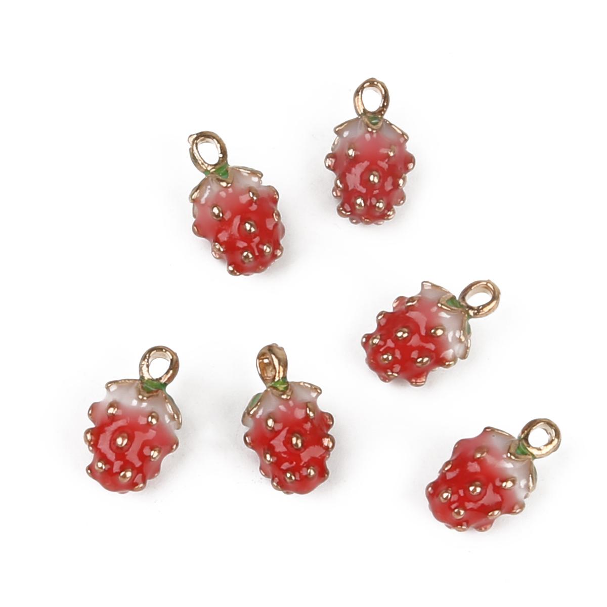 

Стереоскопический кулон с клубникой, 5 шт., высотой около 14 мм, аксессуары для изготовления ювелирных изделий своими руками