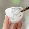 Ice Type Jade Porcelain Hand-painted Teacup Handmade Flower Rhyme Single Cup Home Office Kung Fu Tea Cups