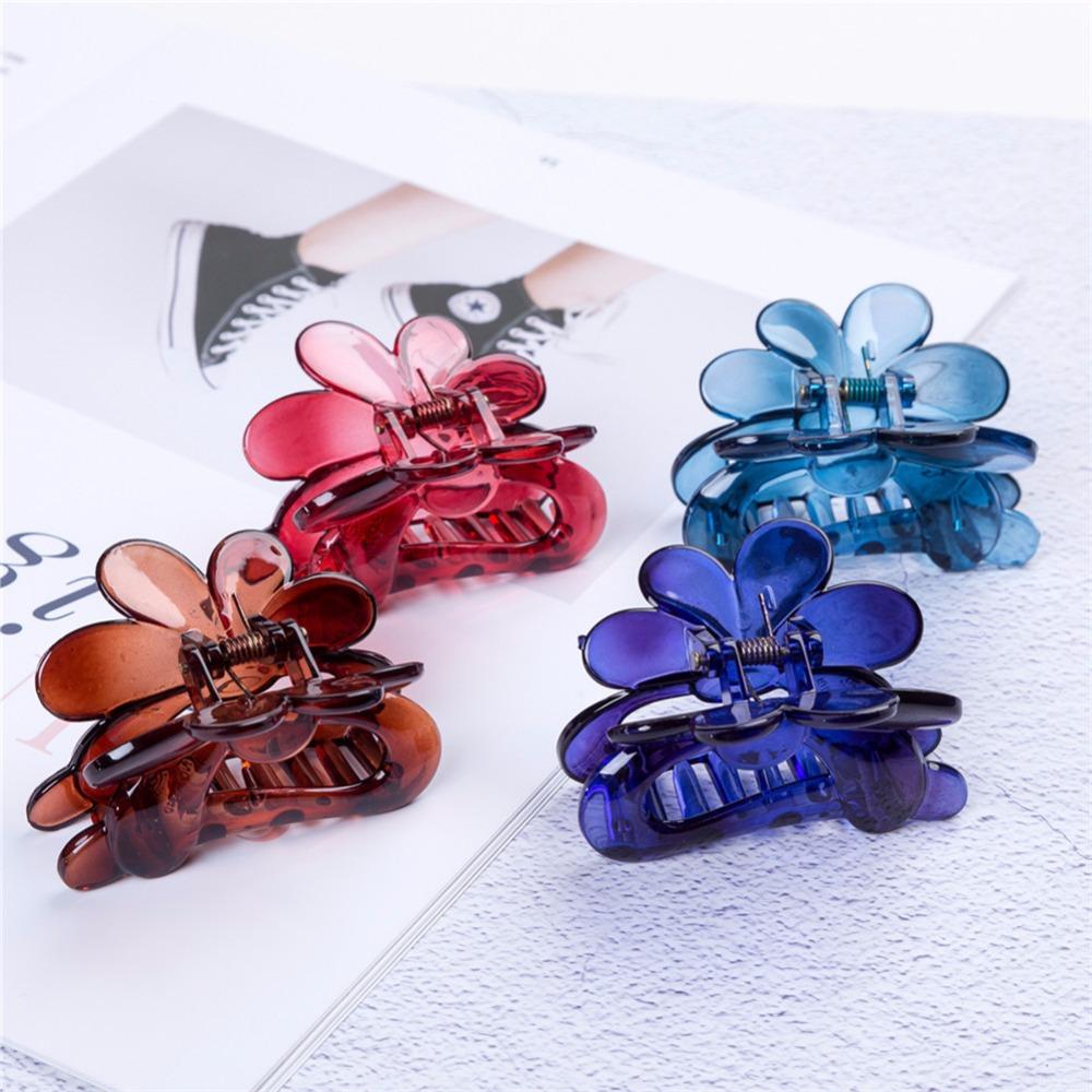 6.5cm Long Cute Bunny Hair Claws Crab Hairclips for Thin Hair Fashion Solid Color Plastic Headwear for Women and Girls