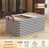 Houndstooth Foldable Fabric Storage Box for Clothes and Wardrobe Organization