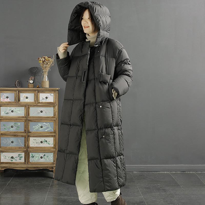 

Модна тепла зимова біла жіноча куртка з капюшоном Художнє відродження Жіночі пуховики XXS чорний