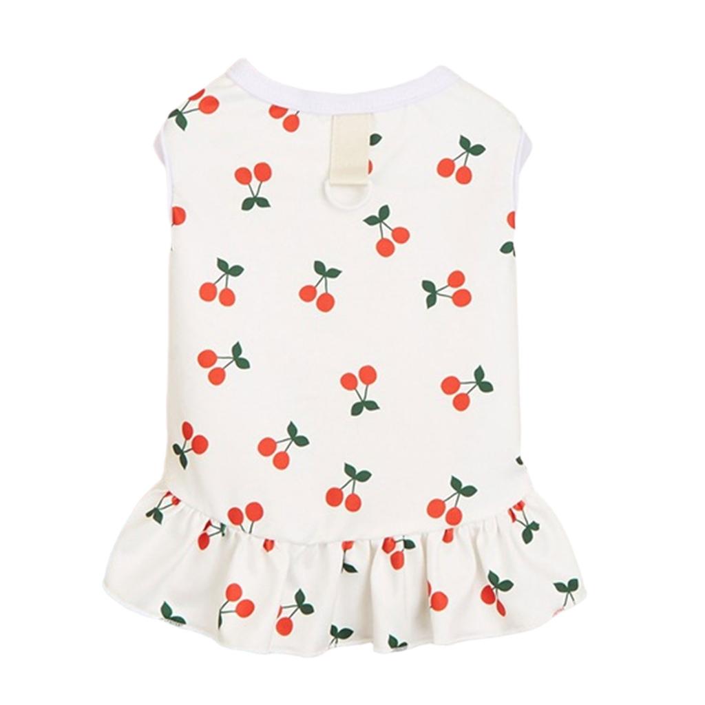 Cute Print Skirt for Small Dogs Sweet Cats Dogs Dress Summer Spring Small Dogs Traction Rings Comfortable Dogs Skirt