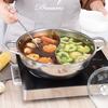 Dupla ízű hot pot rozsdamentes acél osztott hot pot forrázás elleni fogantyúkkal kínai indukciós shabu hot pot konyhai tűzhelyhez