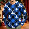 Men's Corduroy Long Sleeve Neck Shirt with Christmas Print Holiday Party Top