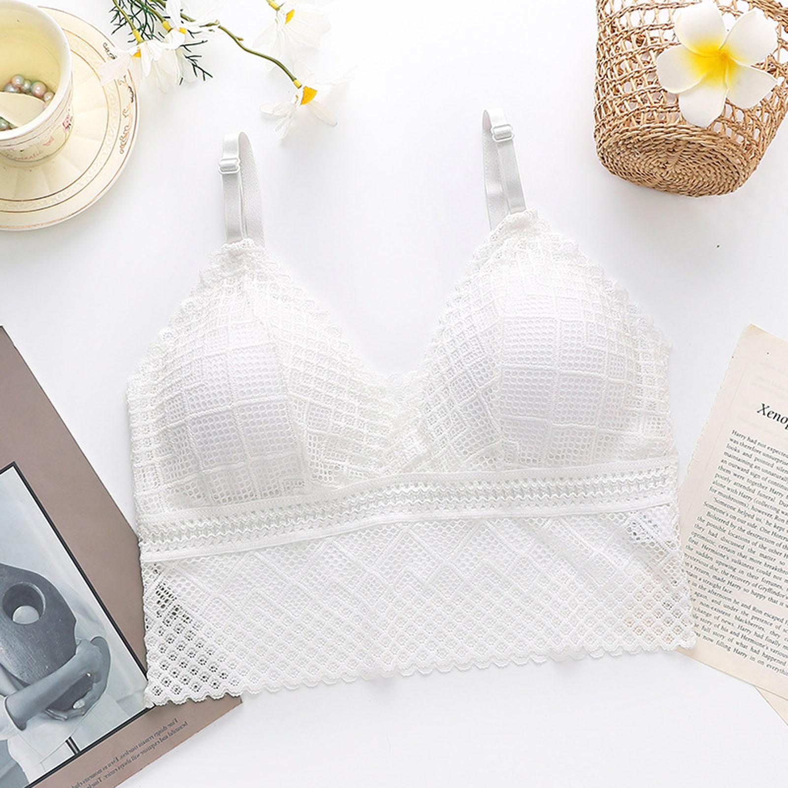 

Women s Lace Bralette with Removable Padding Adjustable Straps Soft Stretchy Fabric Wireless Design Comfortable Fit one size