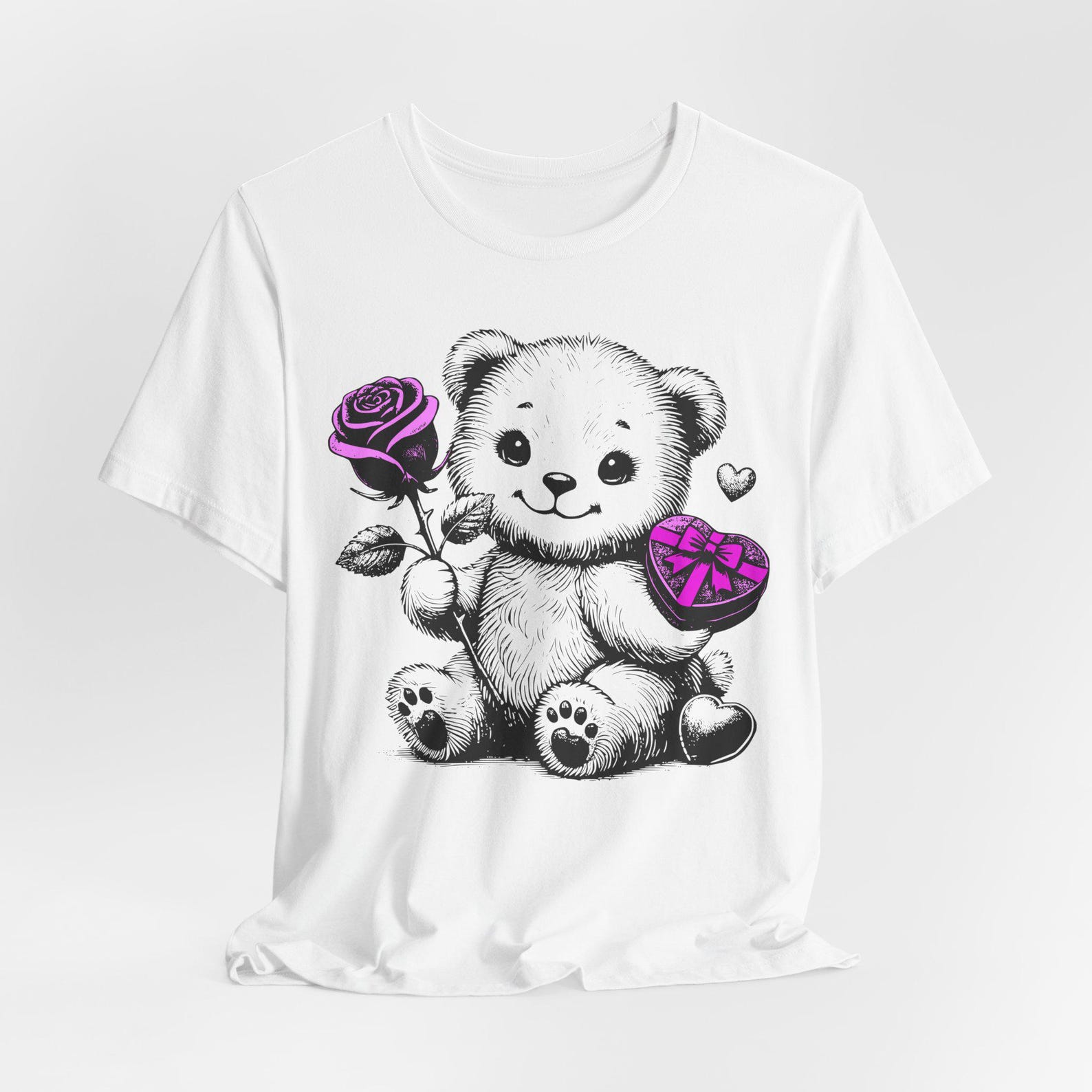 Teddy Bear Rose T-Shirt | Valentine s Day Gift, Love Shirt 2XL