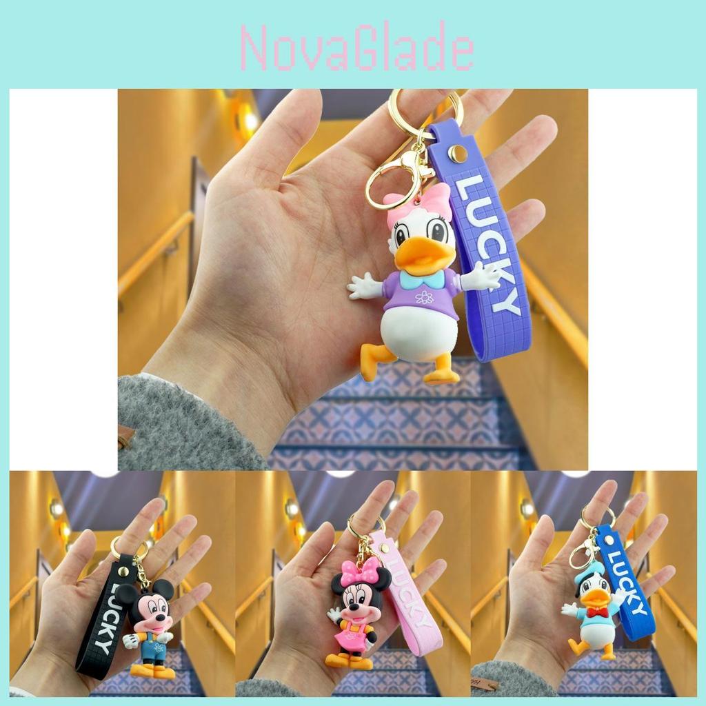 Disney Character Keychain Cute Minnie And Daisy Backpack Pendant Rubber Charm