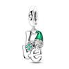 925 Silver Pink Doll Princess Pink Square Box Charm Pendant Beads Fit Charm Bracelet Women Jewelry Making