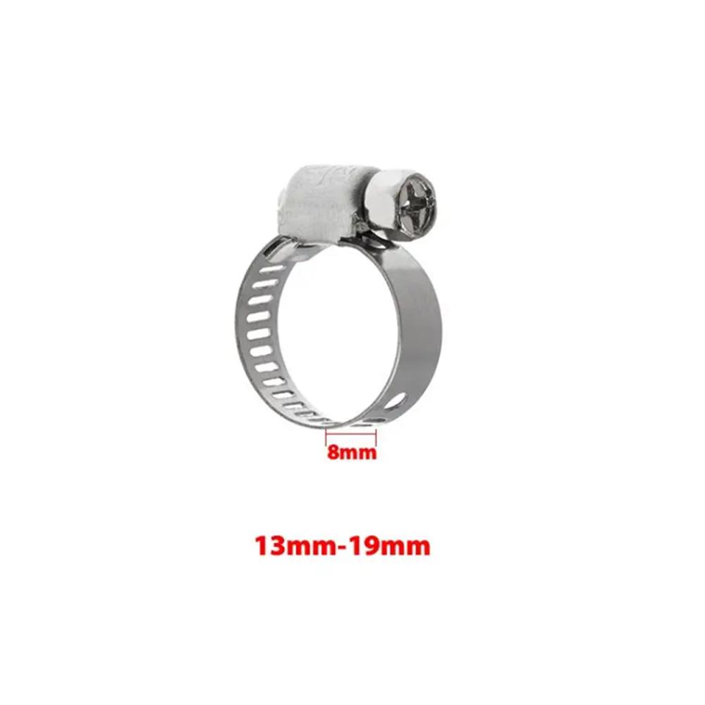 10Pcs Hose Clips Pipe Clamps Stainless Steel Hoop Clamp Hose 304 Stainless Steel Automotive Pipes Clip Fixed Tool 8-25mm