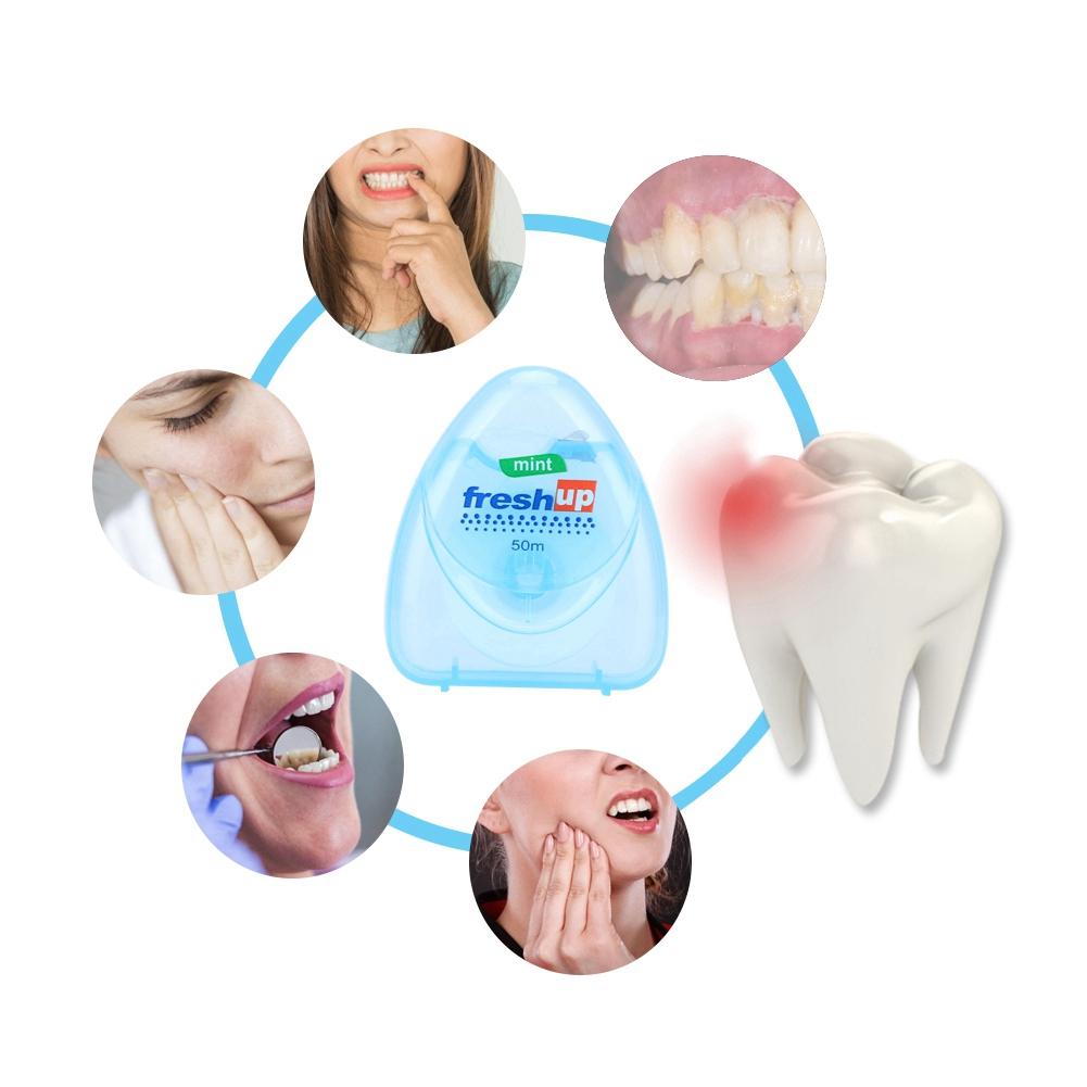 

50m Dental Floss Bacteria Plaque Removal Tooth Cleaner Oral Hygiene Supplies