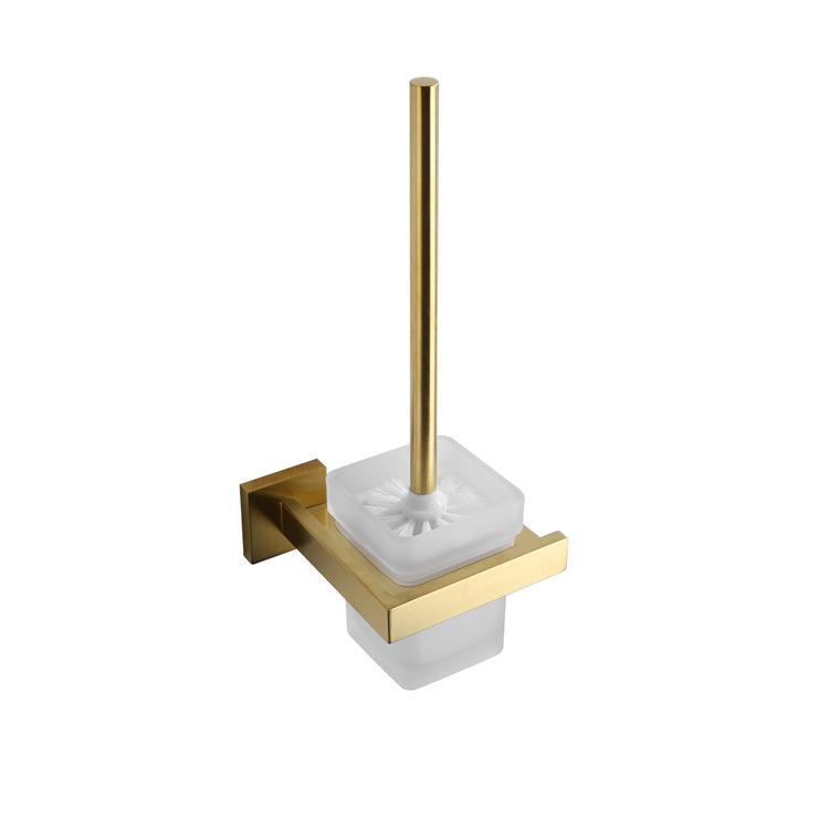 304 Stainless Steel Bathroom Set: Square Rack, Coat Hook, Toilet Paper Holder, and Brush