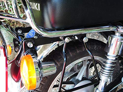 AQIMY Universal Motorcycle Side Bag Support Bar Bag Stay Steel for Suzuki Honda Yamaha Harley etc. Black