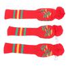3pcs Knitted Club Head Covers Set with Long Neck Pom Pom Decoration Soft Club Head Protector Snug Fit Red