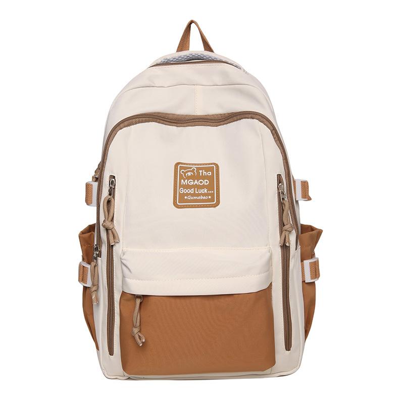 School bag student splicing contrasting colors casual versatile backpack large capacity multi-functional outdoor travel backpack