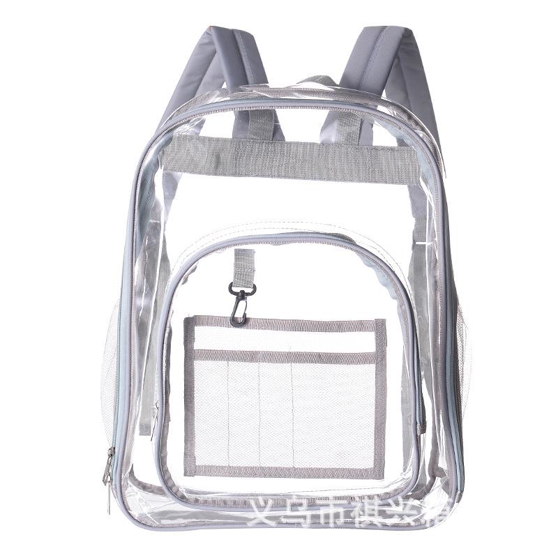 Large Capacity Transparent Backpack for High School Girls - Durable PVC Design.