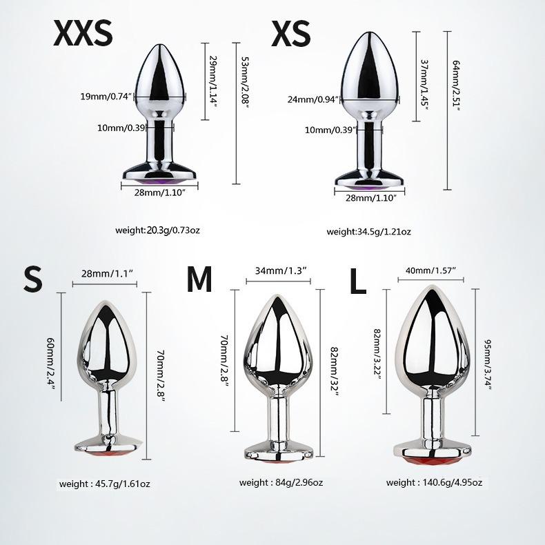 Houting Metal Butt Plug Adult Men's and Women's Smsex Toys Masturbation Climax Toys Butt Plug 1.82.2 Anal Plug