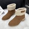 Flap large size women's boots European and American foreign trade cashmere short boots winter women's boots plush women's fluffy Martin boots