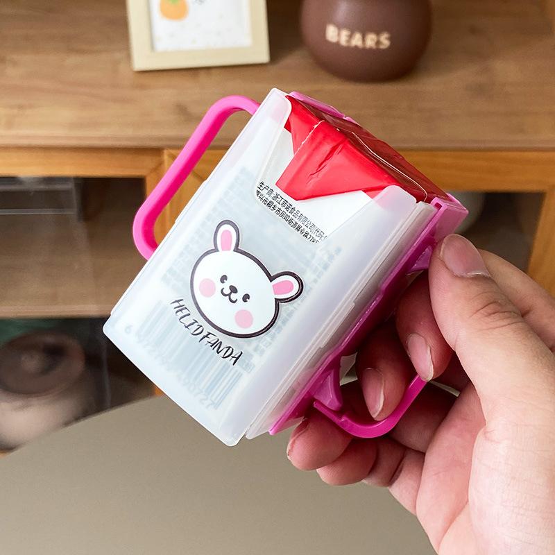 Portable Children'S Milk Cup Holder Durable With Handles Anti-Overflow Cup Holders Milk Accessories Milk Cup