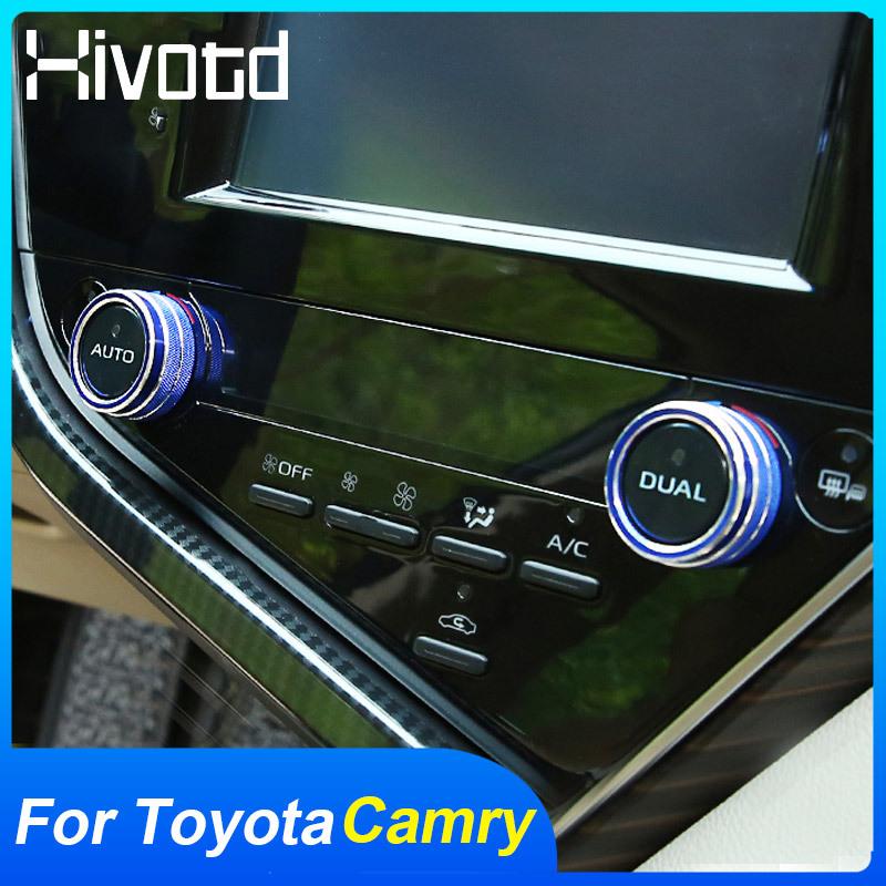 For Toyota Camry Switch Car Air Conditioning Knob Audio Button Cover Control Adjust Stickers Decoration Accessories Parts