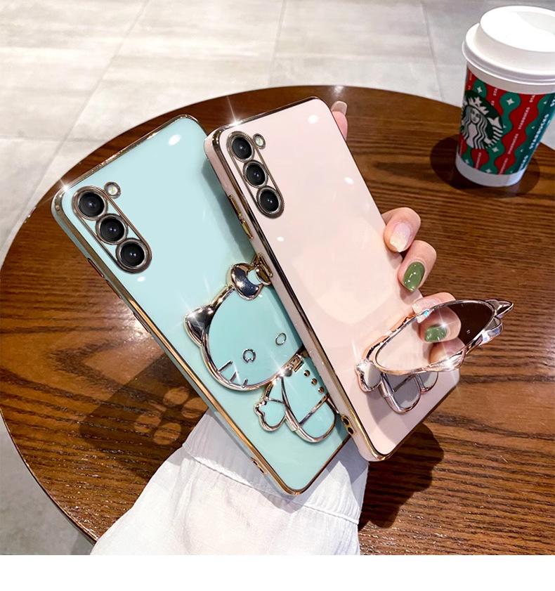 Applicable To Samsung S25/S23Ultra Mobile Phone Case Makeup Mirror S22/S21 + Three-dimensional Bracket Advanced Soft