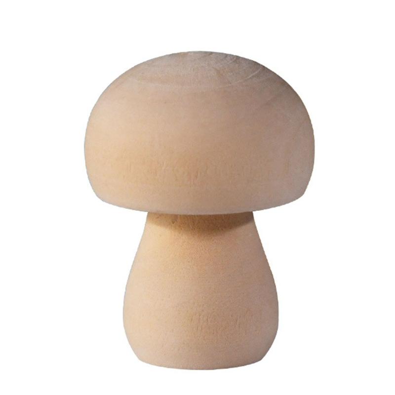 Unpainted Wooden Mushroom for Arts and Crafts Projects Decoration Various Sizes Wooden Mushroom Set of 10 DIY