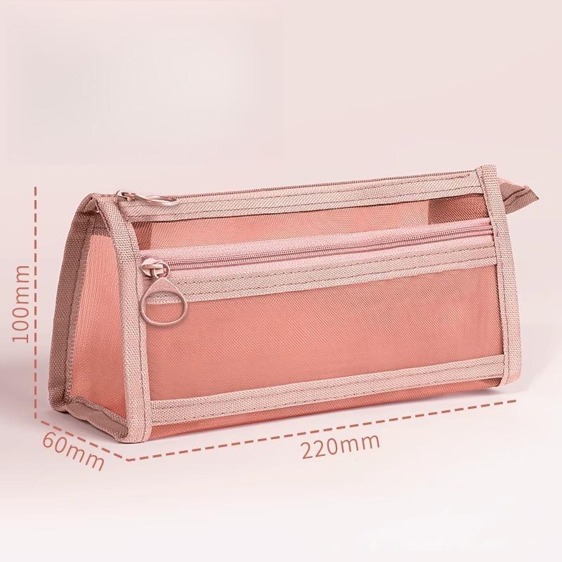 

Простий нейлоновий сітчастий пенал для дітей Модний однотонний органайзер для канцелярського приладдя Портативна сумка для ручок на блискавці Шкільне приладдя 22*6*10cm