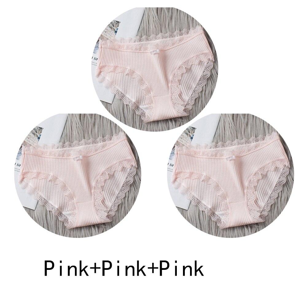 3PCS/lot Cotton Panties Women Comfortable Underwears Sexy Middle-Waisted Underpants Female Lingerie Big Size Ladies Briefs