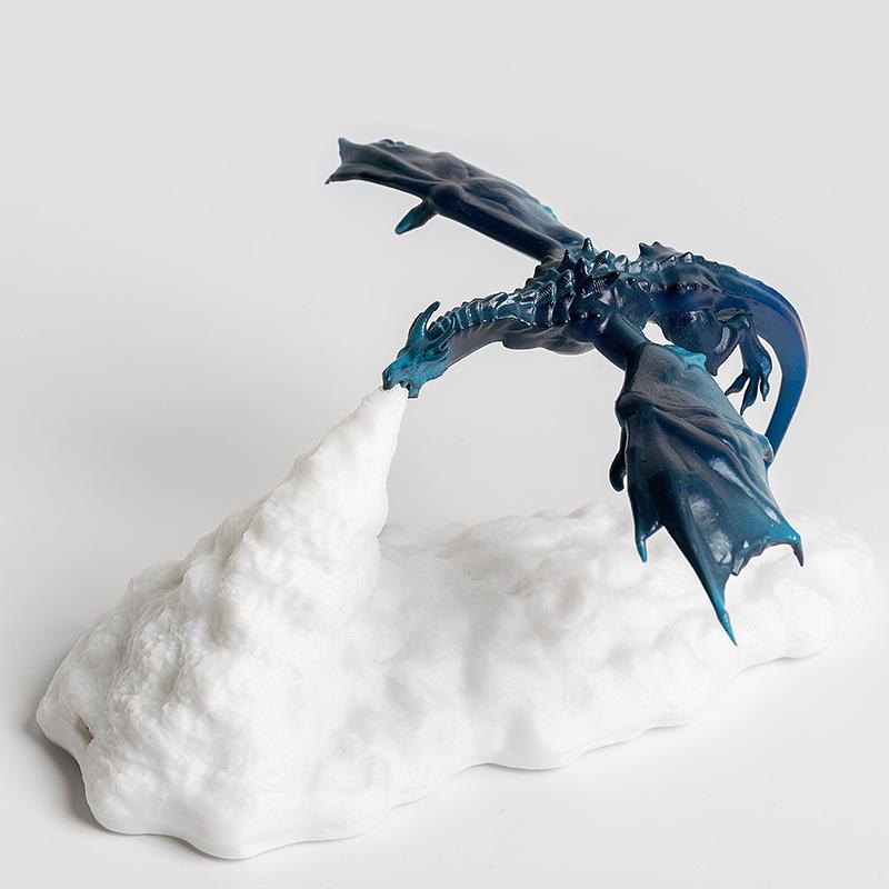 3D-gedruckte Flammenatem-Drachenlampe Schlafzimmer Kreative Nachtlichtdekoration Tischlampe LED-Lade-Nachtlicht Geburtstagsgeschenk