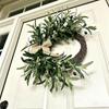 Spring Wreath Artificial Greenery Rustic Bow Olive Leaves All Season Front Door Decor for Indoor Outdoor Porch Wall Fireplace