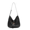 New large-capacity black shoulder messenger bag retro high-texture commuter underarm women's bag