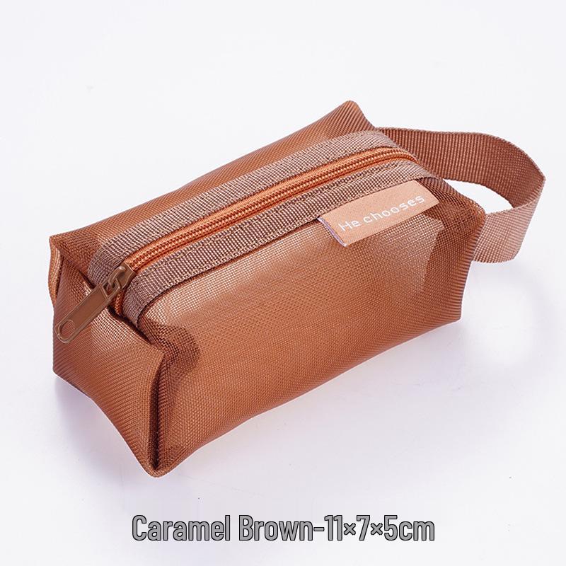 Three-Dimensional Nylon Mesh Coin and Key Pouch with Card Holder