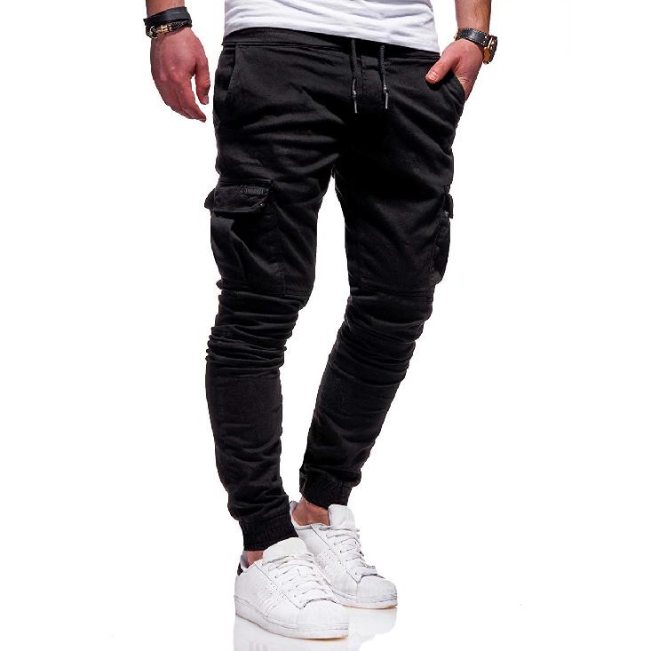 New Autumn And Winter Classic Three-Dimensional Patch Pocket Small Leg Pants With Elastic Drawstring For Sports Long Casual Pants Jogging Pants