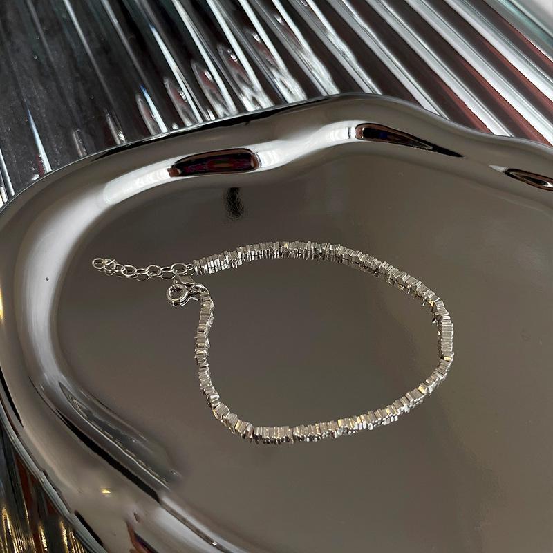 

Французский фрагмент стерлингового серебра s925 - Универсальная модная цепочка для многослойности в старинном стиле, сверкающая цепочка для свитера