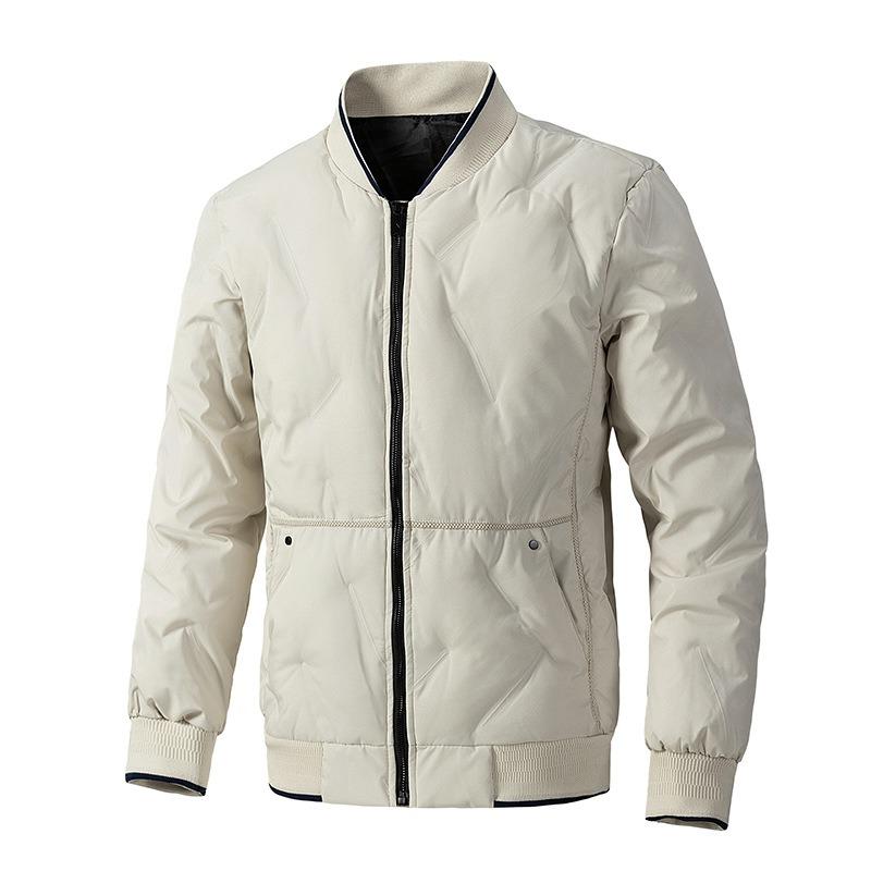 Autumn and winter men's thickened casual baseball uniform warm cotton jacket men's 2025 plaid loose trend padded clothes