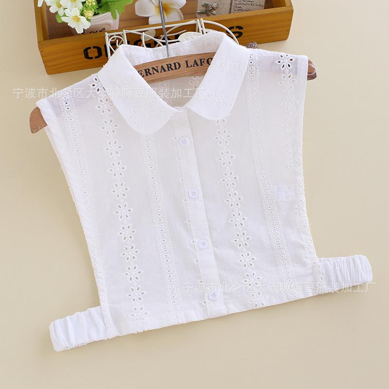 

Хлопковый воротник-подделка для женщин, универсальная декоративная поддельная рубашка, поддельный воротник с деревянным краем уха, белая рубашка, поддельный воротник для женщин B261