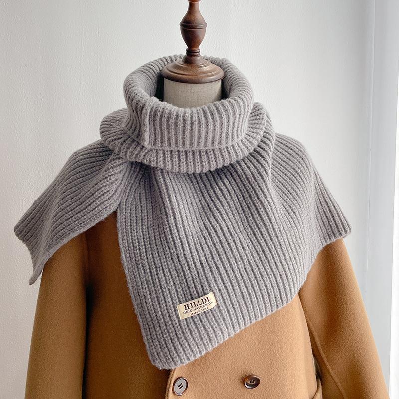 

Mei New warm scarf in autumn and winter, female Korean version neck protection and cold scarf, decorative knitted shawl One Size